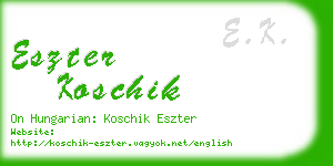 eszter koschik business card